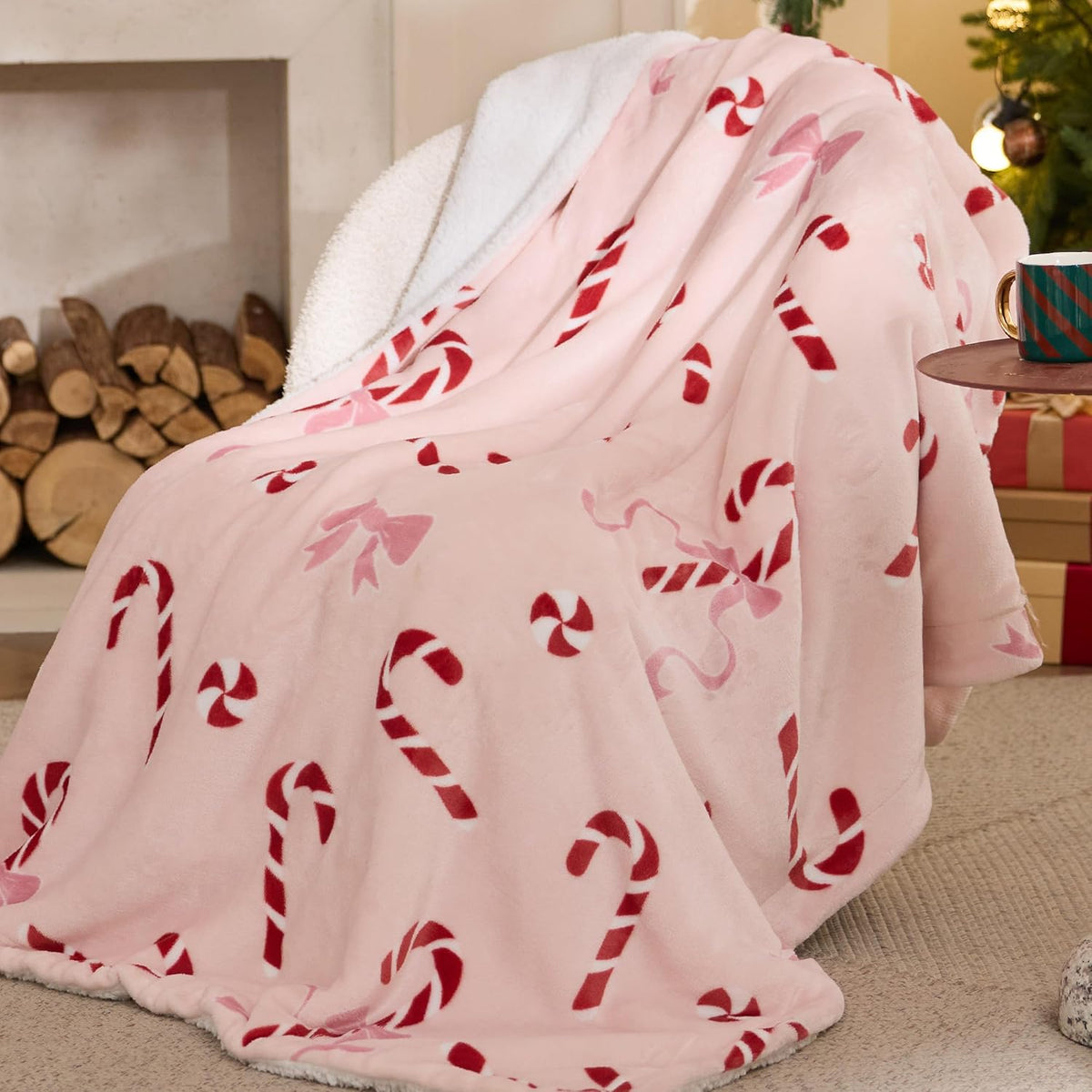 Bedsure Christmas Sherpa Throw Blanket – 50 × 60 in