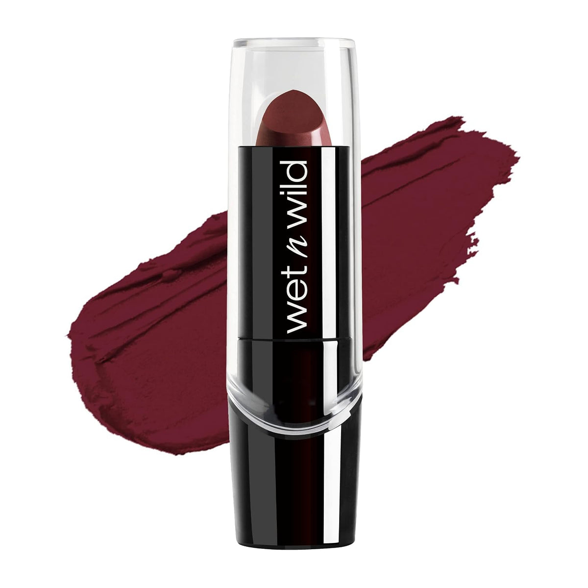 wet n wild Silk Finish Lipstick, Hydrating Rich Buildable Lip Color, Formulated with Vitamins A,E, & Macadamia for Ultimate Hydration, Cruelty-Free & Vegan - Black Orchid