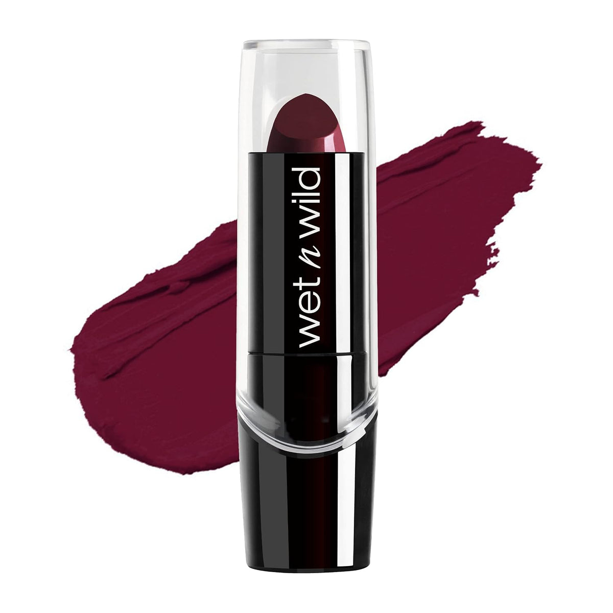 wet n wild Silk Finish Lipstick, Hydrating Rich Buildable Lip Color, Formulated with Vitamins A,E, & Macadamia for Ultimate Hydration, Cruelty-Free & Vegan - Black Orchid