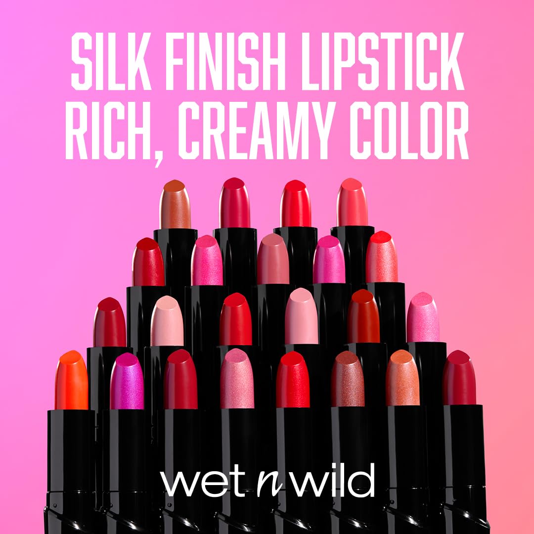 wet n wild Silk Finish Lipstick, Hydrating Rich Buildable Lip Color, Formulated with Vitamins A,E, & Macadamia for Ultimate Hydration, Cruelty-Free & Vegan - Black Orchid