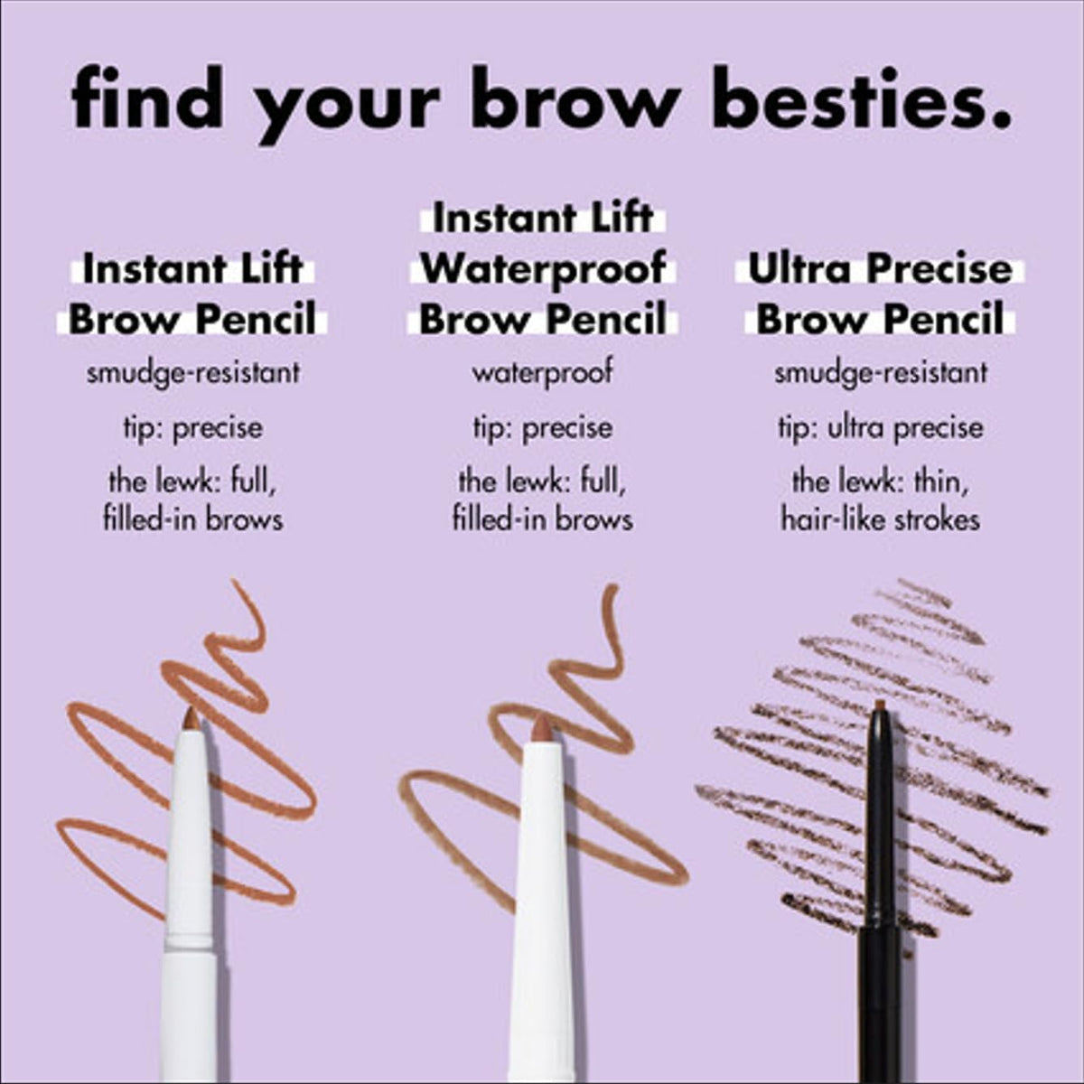 e.l.f. Instant Lift Brow Pencil, Dual-Sided, Deep Brown