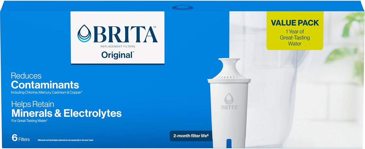 Brita Standard Pitcher and Dispenser Replacement Water Filters, White, 4