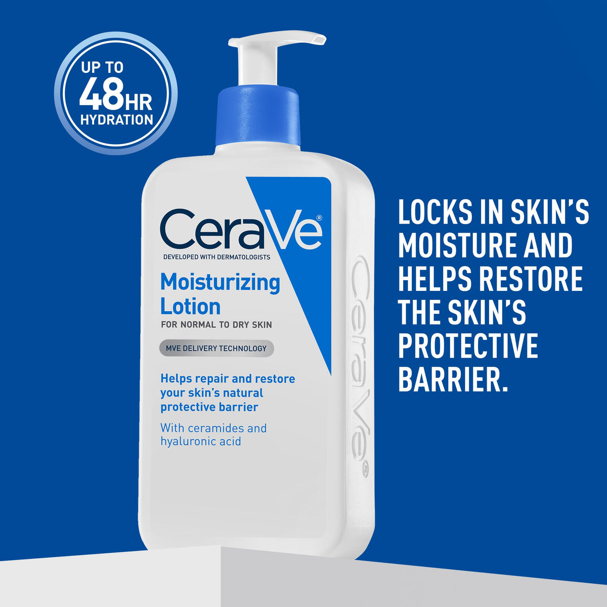 CeraVe Daily Moisturizing Lotion | 8 Ounce | Face & Body Lotion for Dry Skin with Hyaluronic Acid | Fragrance Free