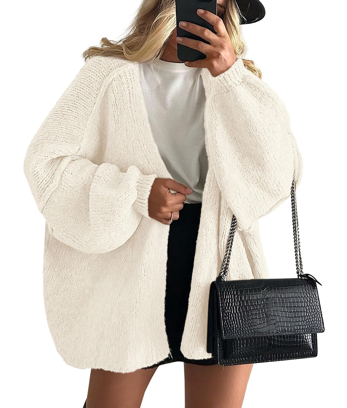 PRETTYGARDEN Women's Oversized Open-Front Cardigan