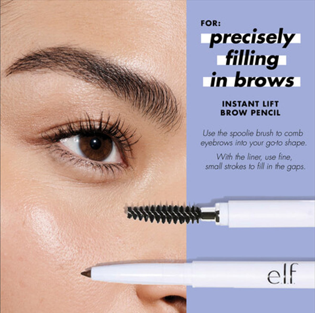 e.l.f. Instant Lift Brow Pencil, Dual-Sided, Deep Brown