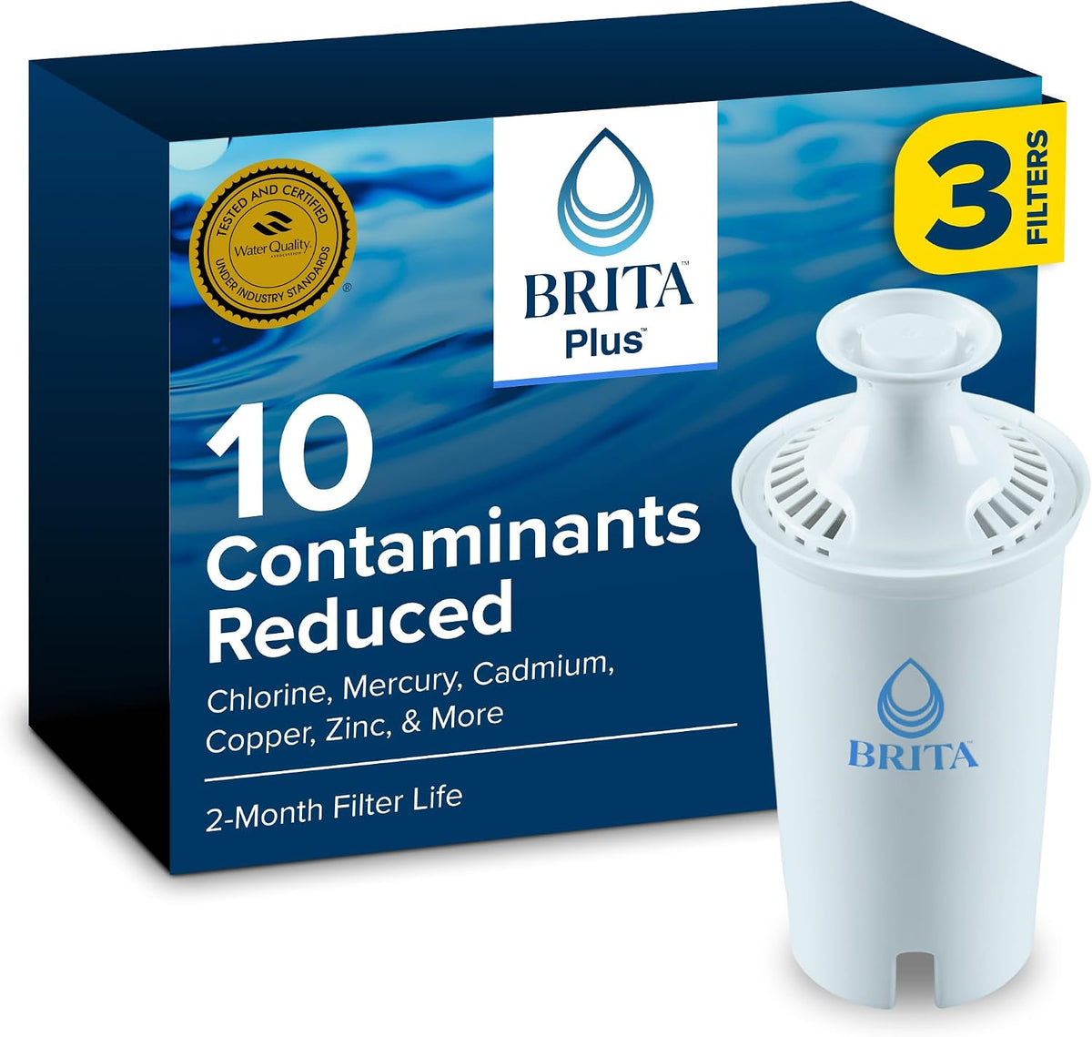 Brita Standard Pitcher and Dispenser Replacement Water Filters, White, 4