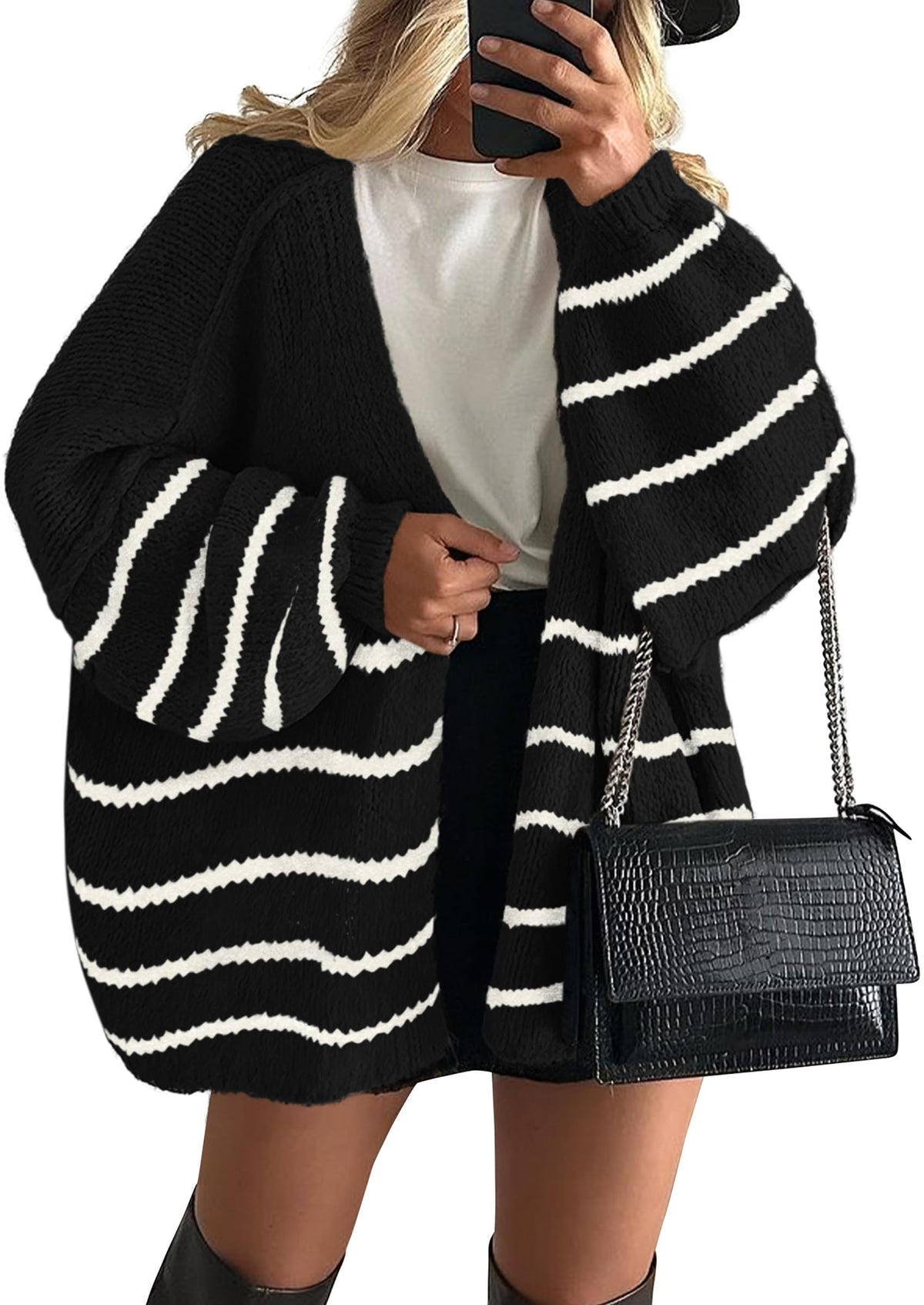PRETTYGARDEN Women's Oversized Open-Front Cardigan