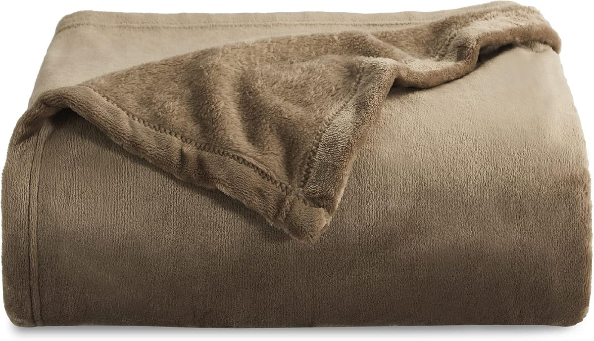 Bedsure GentleSoft Fleece Blanket Twin Size Grey - 300GSM Lightweight Plush Fuzzy Cozy Soft Warm Blanket for Bed, Sofa, Couch, Travel, Camping, 60x80 inches