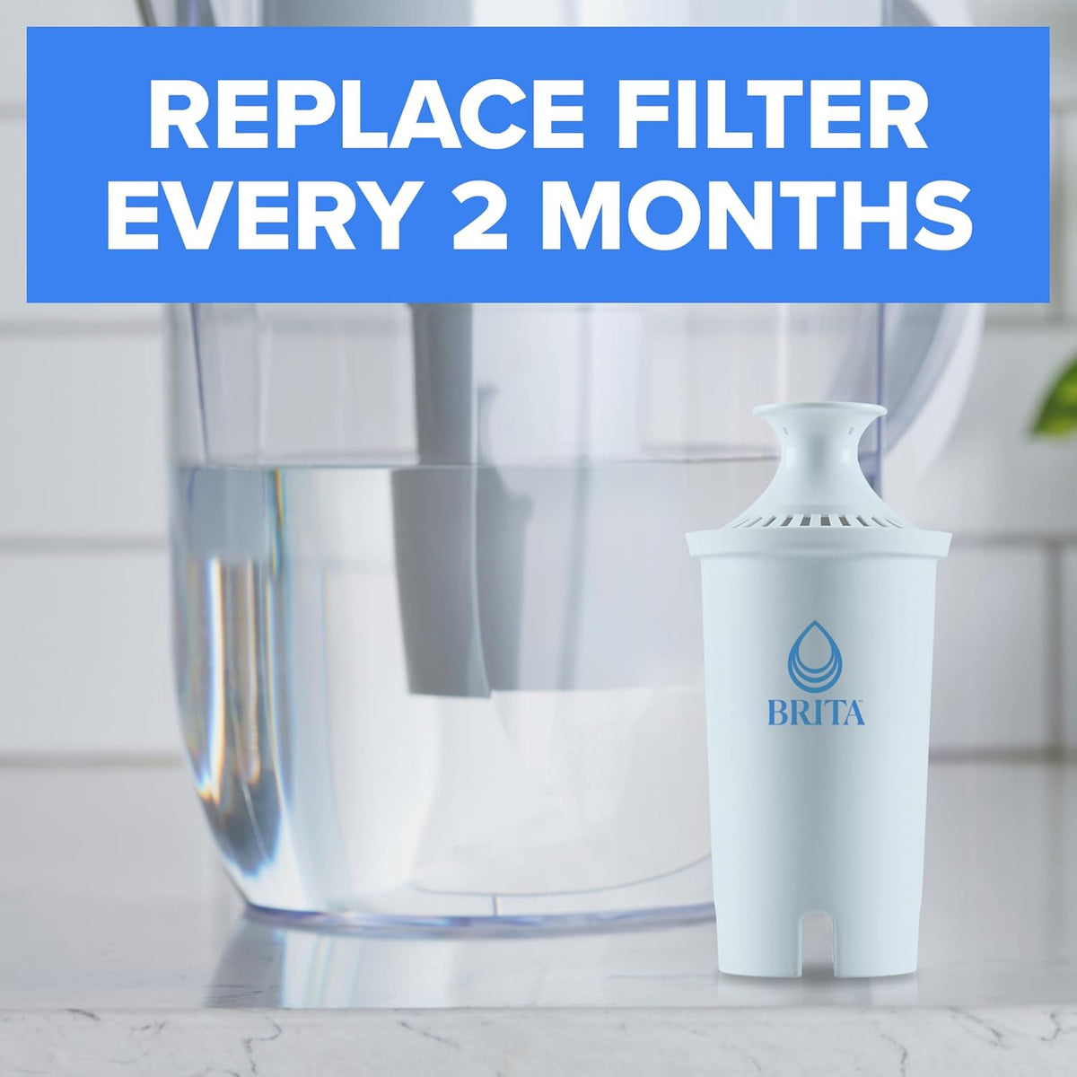 Brita Standard Pitcher and Dispenser Replacement Water Filters, White, 4