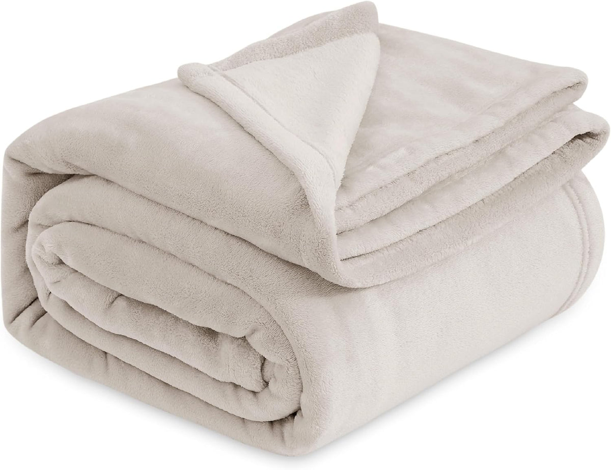 Bedsure GentleSoft Fleece Blanket Twin Size Grey - 300GSM Lightweight Plush Fuzzy Cozy Soft Warm Blanket for Bed, Sofa, Couch, Travel, Camping, 60x80 inches