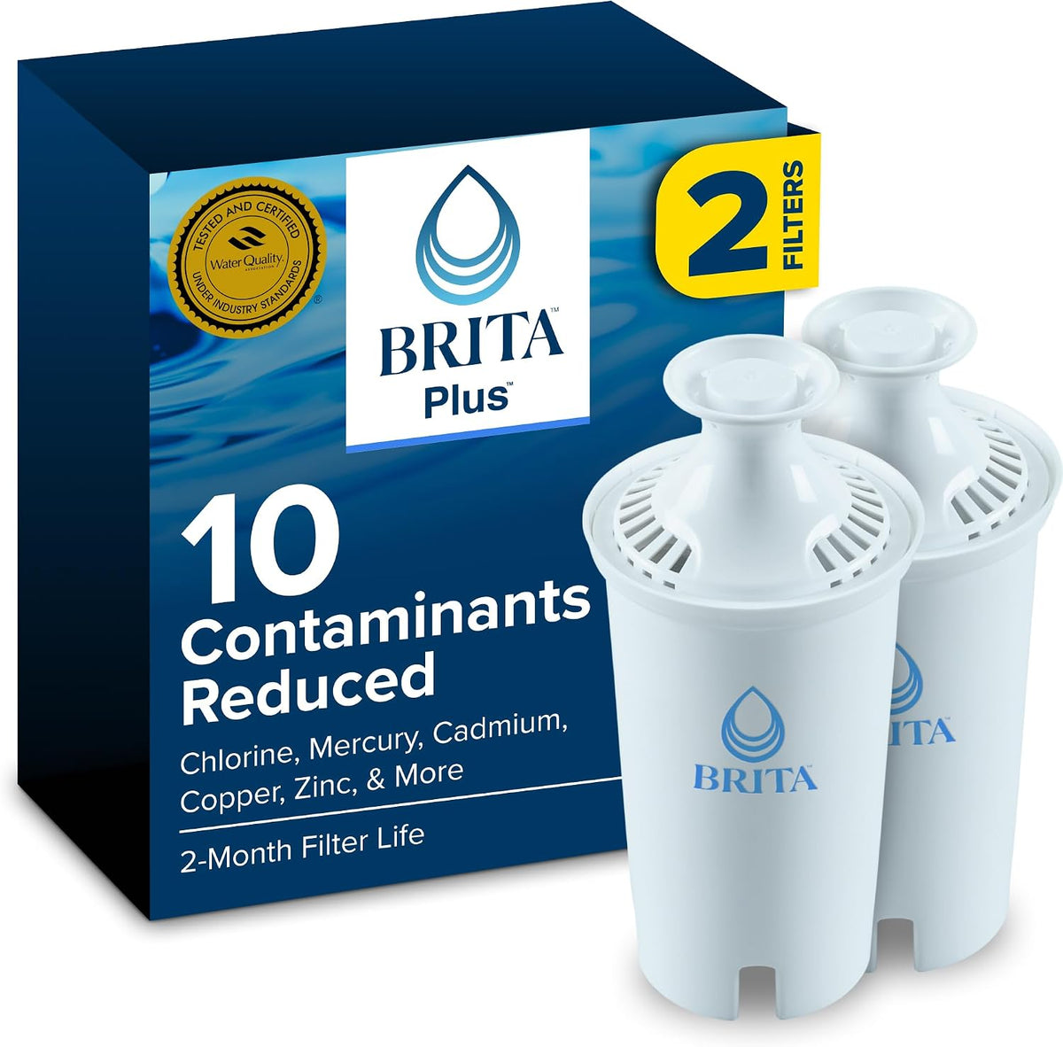 Brita Standard Pitcher and Dispenser Replacement Water Filters, White, 4