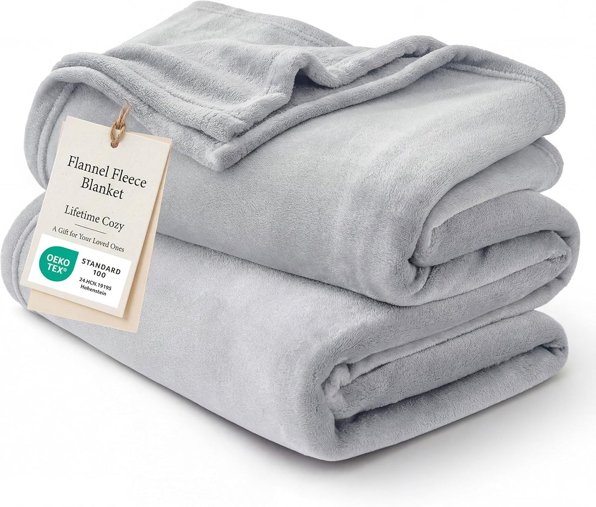 Bedsure GentleSoft Fleece Blanket Twin Size Grey - 300GSM Lightweight Plush Fuzzy Cozy Soft Warm Blanket for Bed, Sofa, Couch, Travel, Camping, 60x80 inches