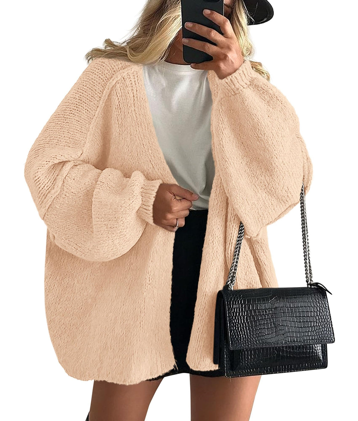 PRETTYGARDEN Women's Oversized Open-Front Cardigan