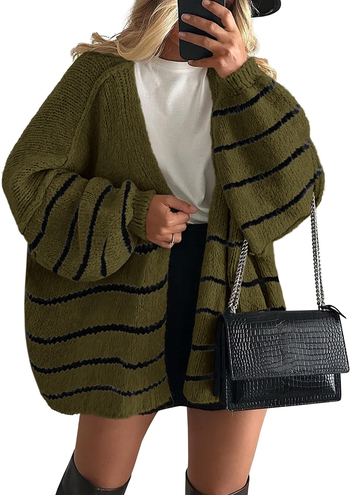 PRETTYGARDEN Women's Oversized Open-Front Cardigan