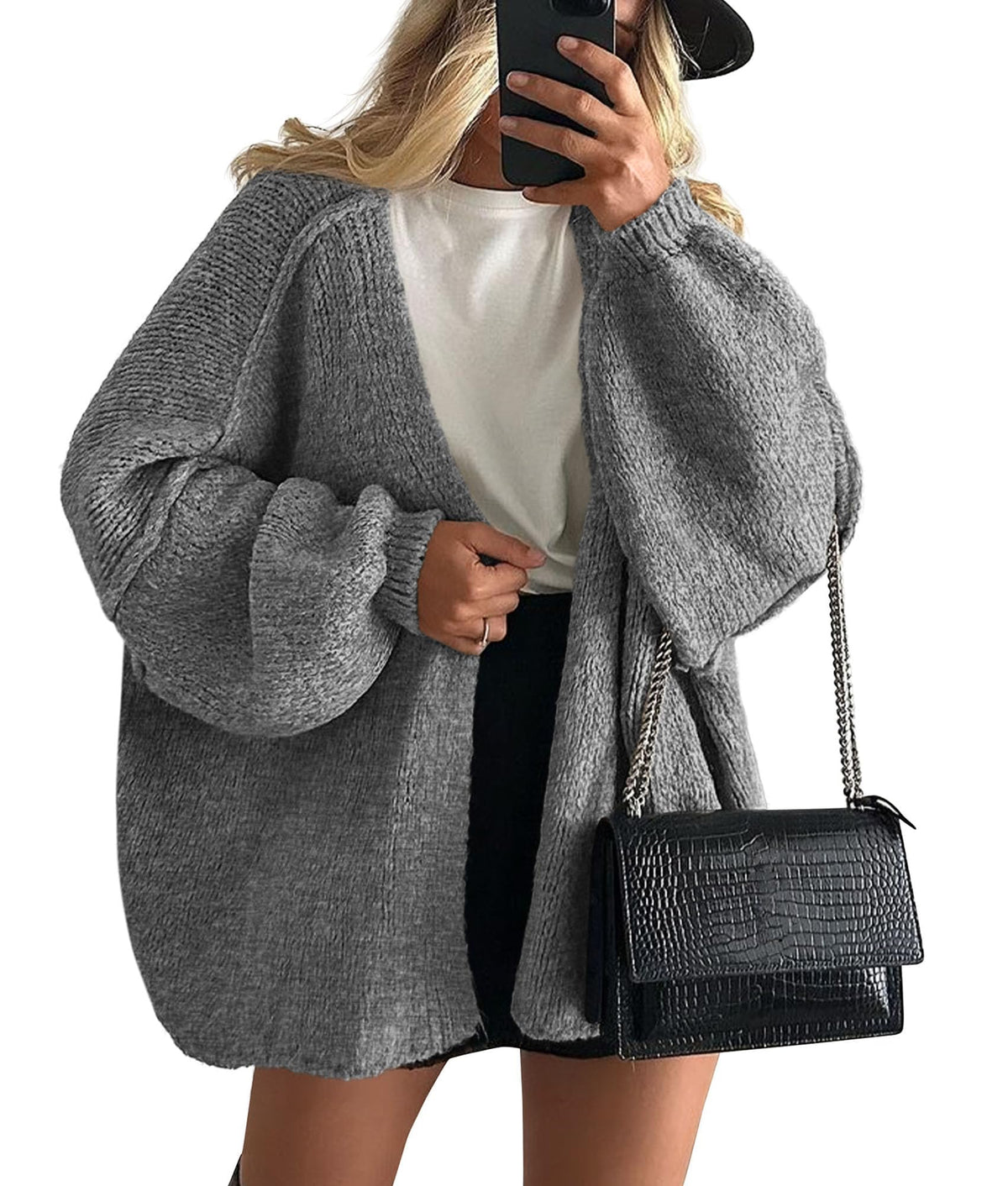 PRETTYGARDEN Women's Oversized Open-Front Cardigan