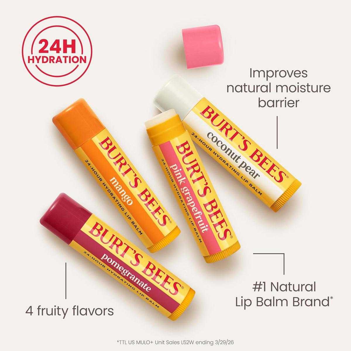Burt's Bees 100% Natural Moisturizing Lip Balm (Original Beeswax)
