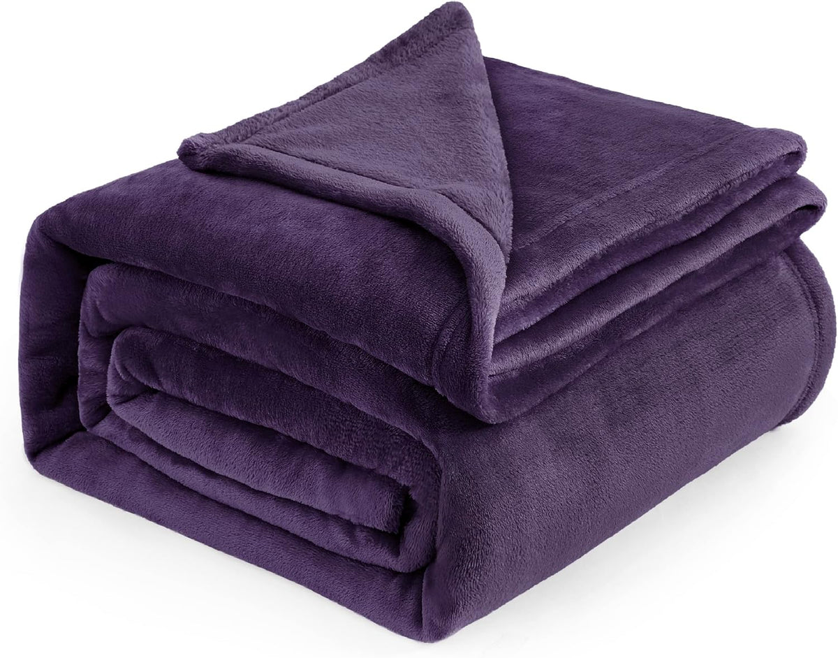 Bedsure GentleSoft Fleece Blanket Twin Size Grey - 300GSM Lightweight Plush Fuzzy Cozy Soft Warm Blanket for Bed, Sofa, Couch, Travel, Camping, 60x80 inches