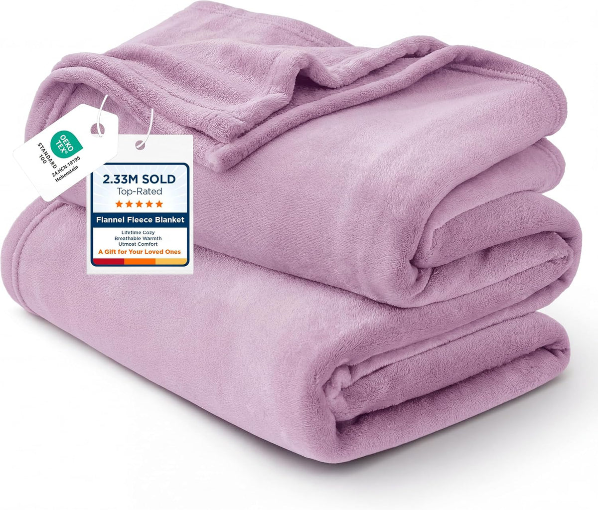 Bedsure GentleSoft Fleece Blanket Twin Size Grey - 300GSM Lightweight Plush Fuzzy Cozy Soft Warm Blanket for Bed, Sofa, Couch, Travel, Camping, 60x80 inches