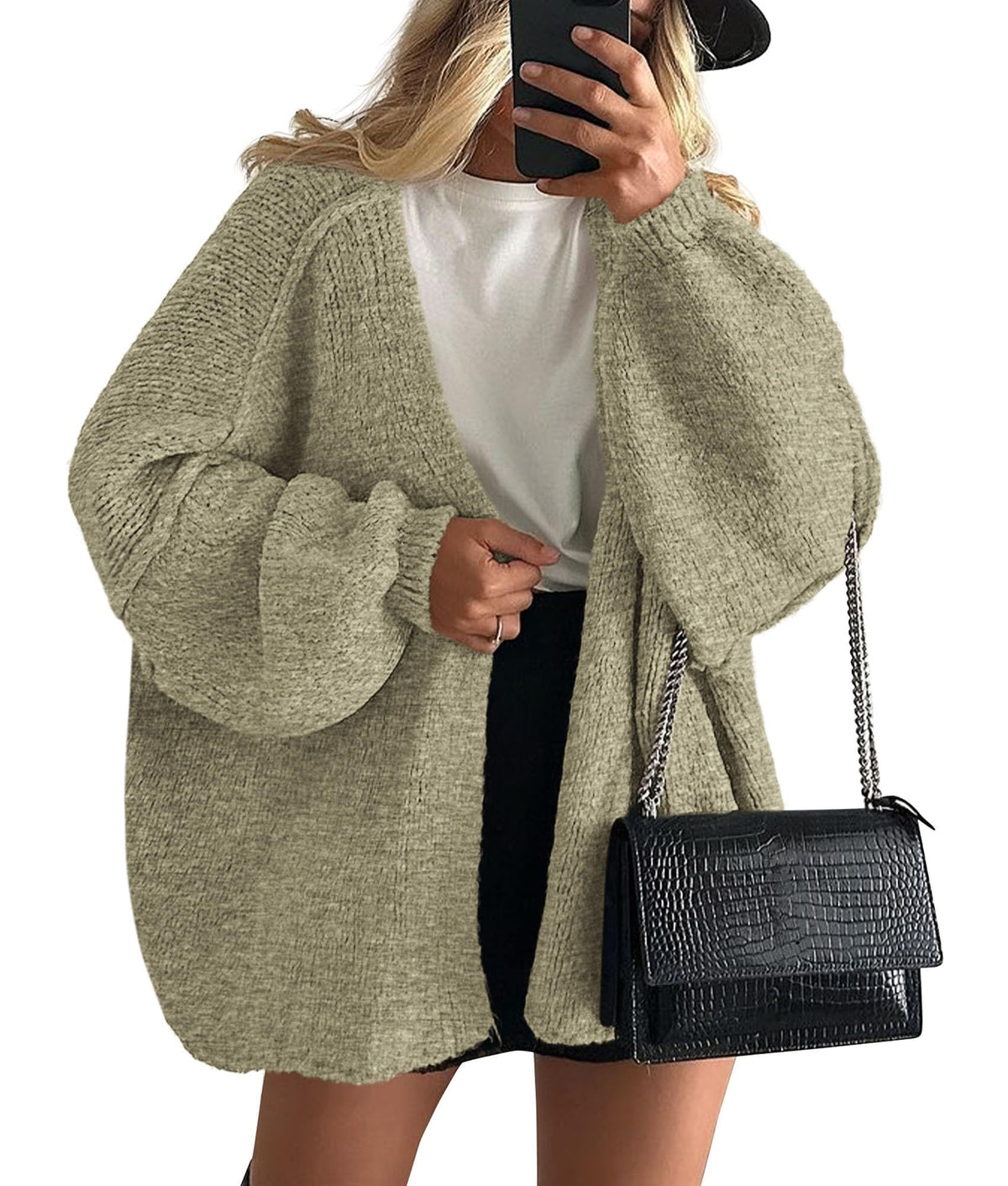 PRETTYGARDEN Women's Oversized Open-Front Cardigan