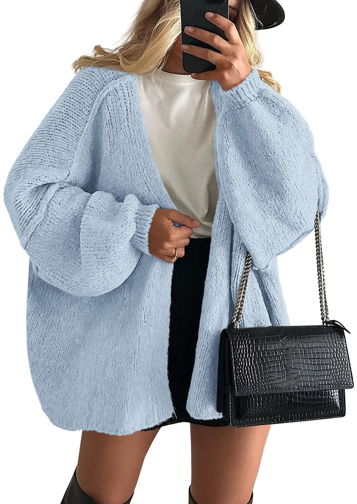 PRETTYGARDEN Women's Oversized Open-Front Cardigan