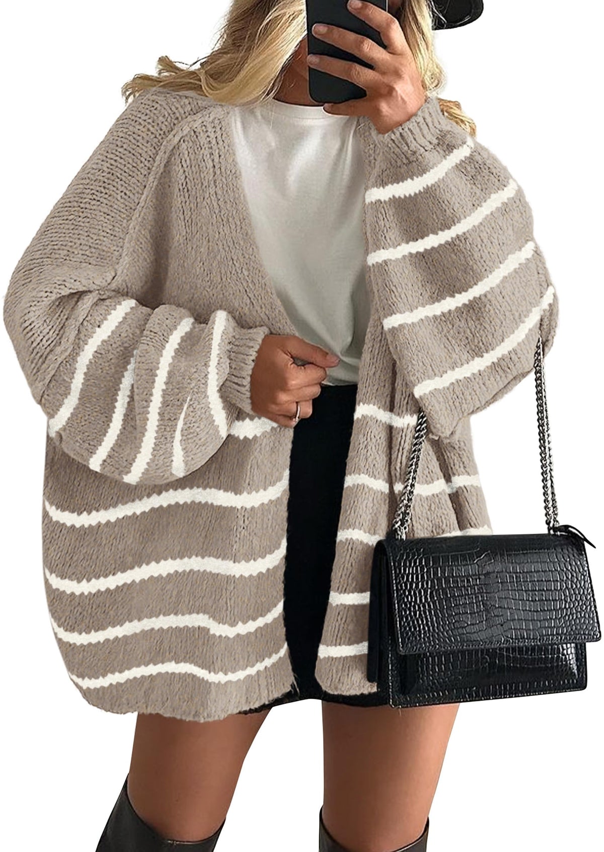 PRETTYGARDEN Women's Oversized Open-Front Cardigan