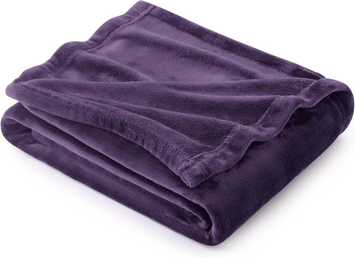 Bedsure GentleSoft Fleece Blanket Twin Size Grey - 300GSM Lightweight Plush Fuzzy Cozy Soft Warm Blanket for Bed, Sofa, Couch, Travel, Camping, 60x80 inches