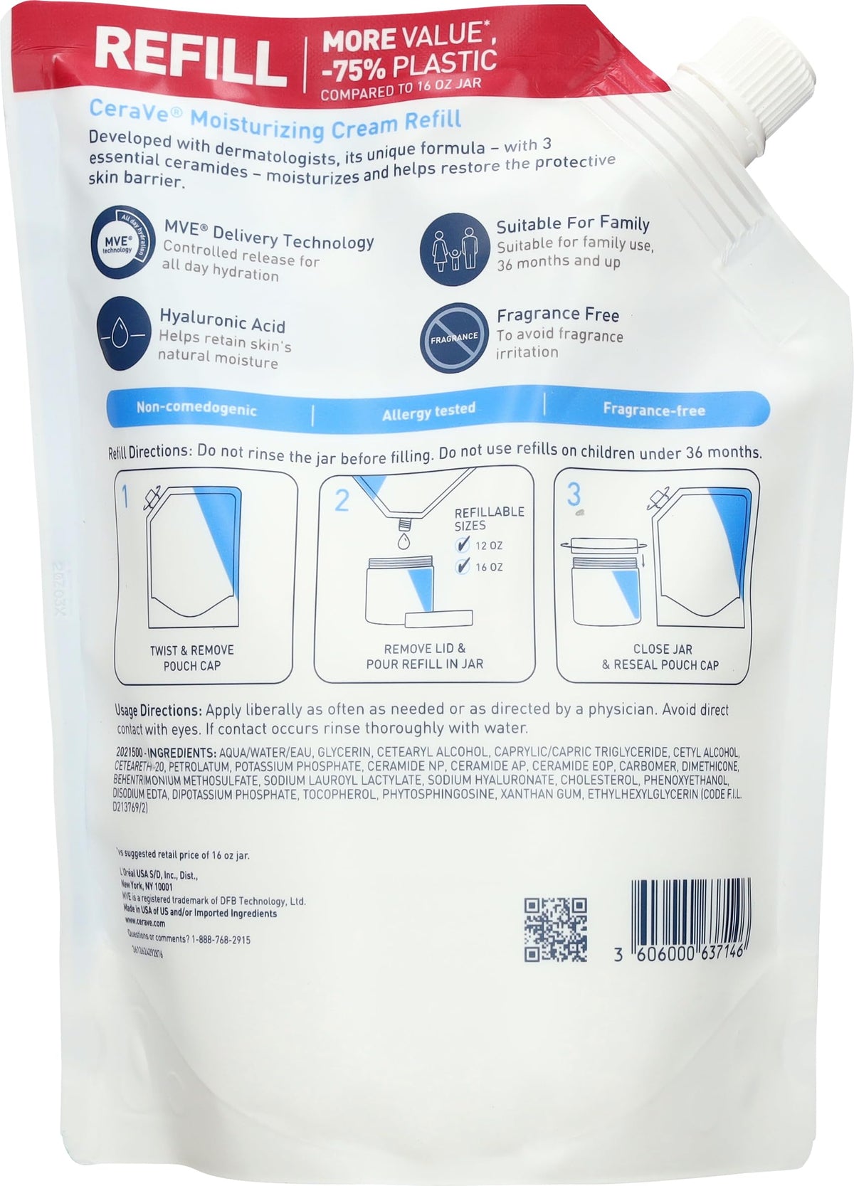 CeraVe Moisturizing Cream, Face Body Moisturizer, Normal to Dry Skin, 8 Fl Oz