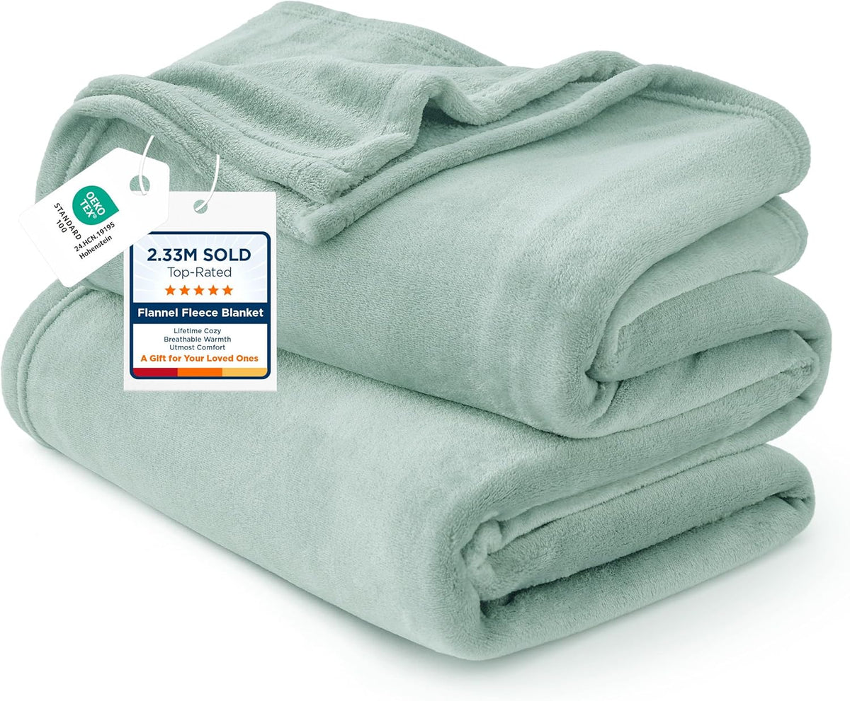 Bedsure GentleSoft Fleece Blanket Twin Size Grey - 300GSM Lightweight Plush Fuzzy Cozy Soft Warm Blanket for Bed, Sofa, Couch, Travel, Camping, 60x80 inches