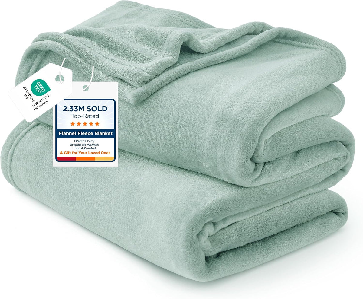 Bedsure GentleSoft Fleece Blanket Twin Size Grey - 300GSM Lightweight Plush Fuzzy Cozy Soft Warm Blanket for Bed, Sofa, Couch, Travel, Camping, 60x80 inches