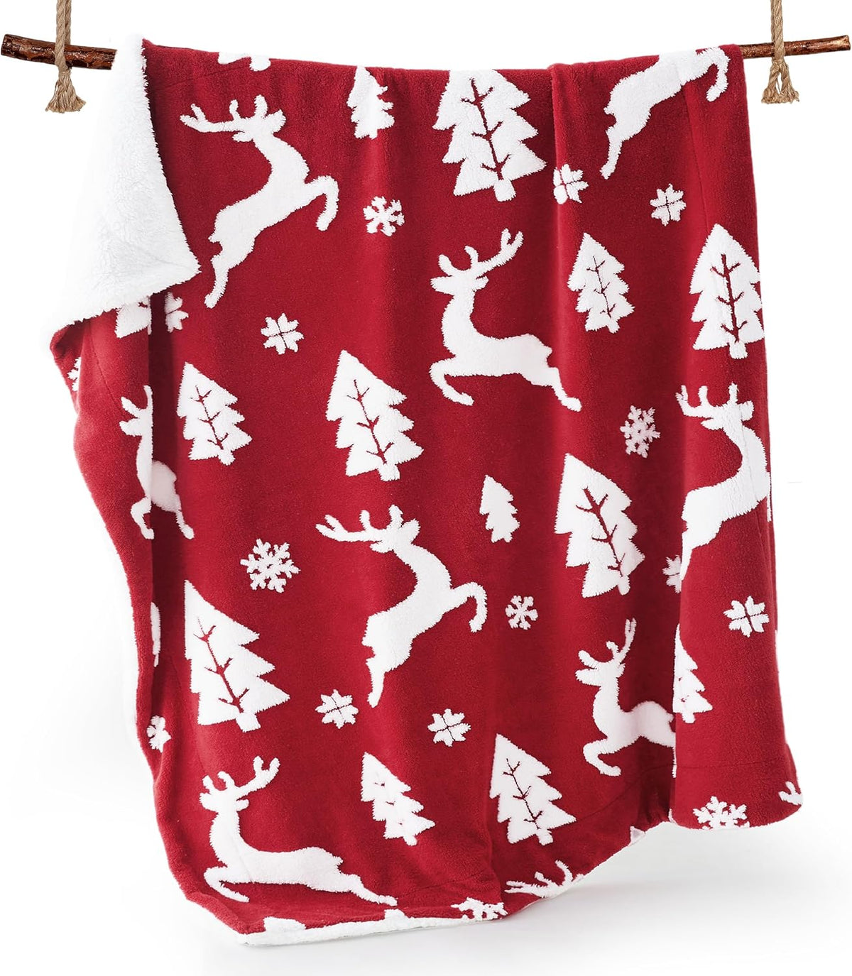 Bedsure Christmas Sherpa Throw Blanket – 50 × 60 in