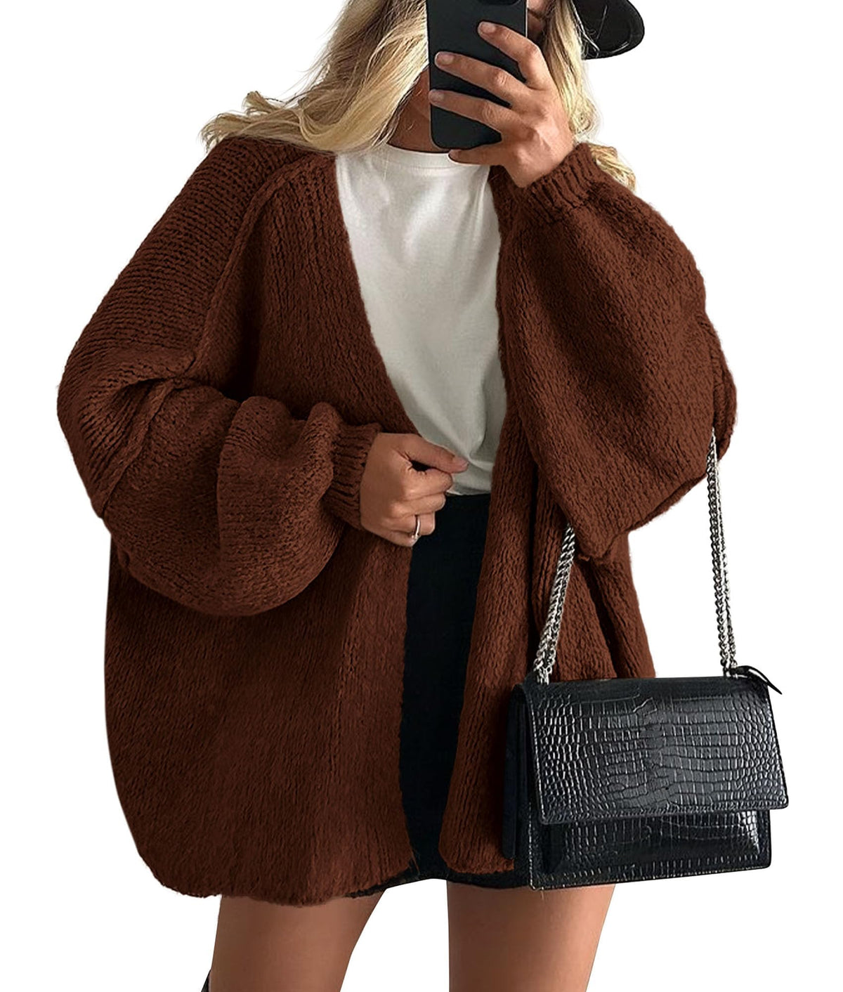 PRETTYGARDEN Women's Oversized Open-Front Cardigan