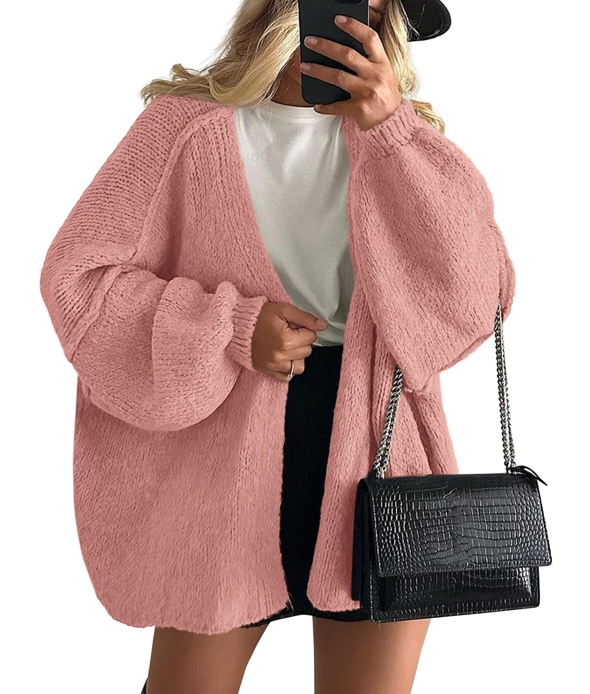 PRETTYGARDEN Women's Oversized Open-Front Cardigan