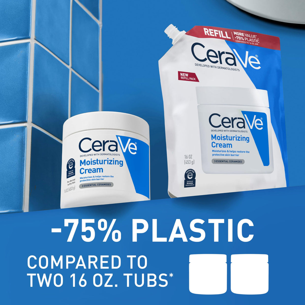 CeraVe Moisturizing Cream, Face Body Moisturizer, Normal to Dry Skin, 8 Fl Oz