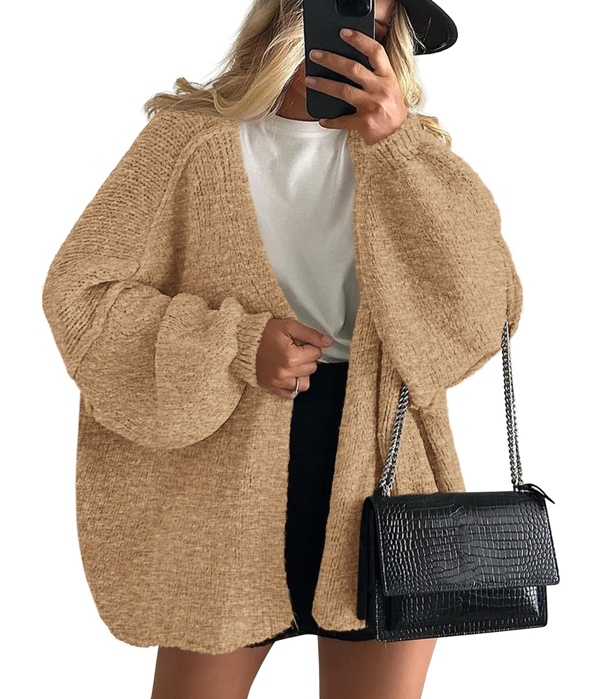 PRETTYGARDEN Women's Oversized Open-Front Cardigan