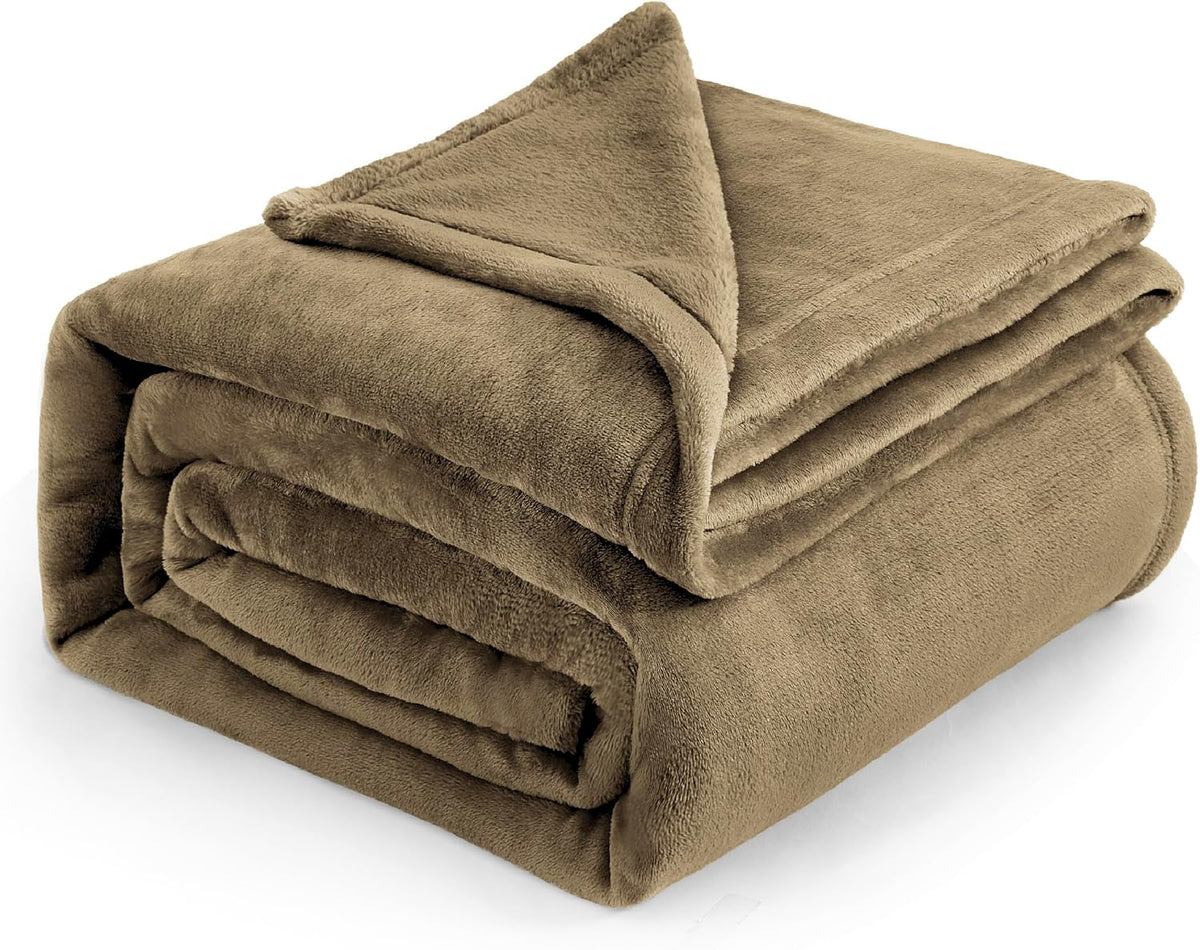 Bedsure GentleSoft Fleece Blanket Twin Size Grey - 300GSM Lightweight Plush Fuzzy Cozy Soft Warm Blanket for Bed, Sofa, Couch, Travel, Camping, 60x80 inches