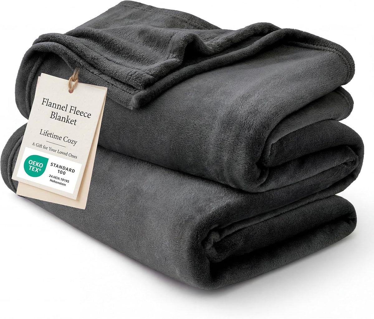 Bedsure GentleSoft Fleece Blanket Twin Size Grey - 300GSM Lightweight Plush Fuzzy Cozy Soft Warm Blanket for Bed, Sofa, Couch, Travel, Camping, 60x80 inches