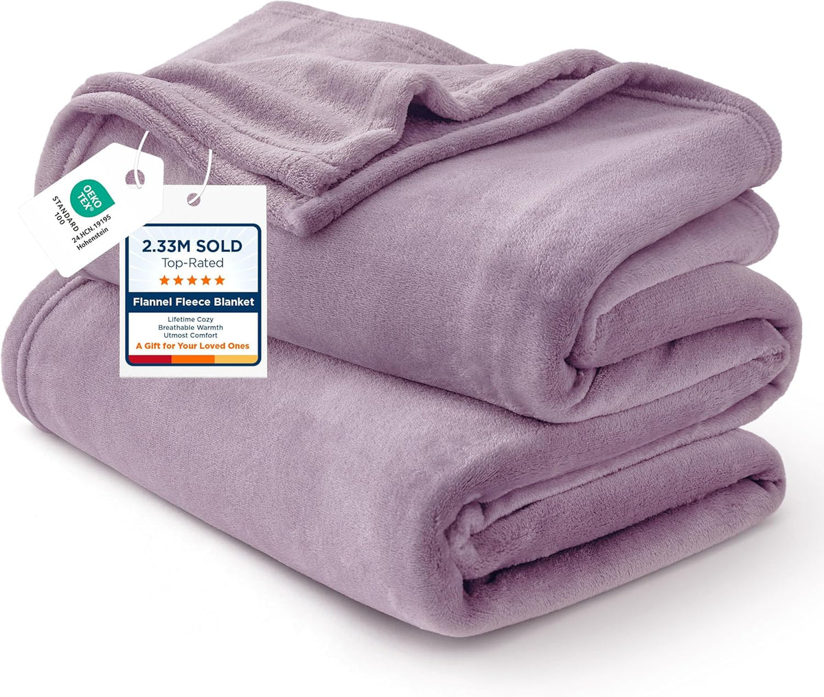 Bedsure GentleSoft Fleece Blanket Twin Size Grey - 300GSM Lightweight Plush Fuzzy Cozy Soft Warm Blanket for Bed, Sofa, Couch, Travel, Camping, 60x80 inches
