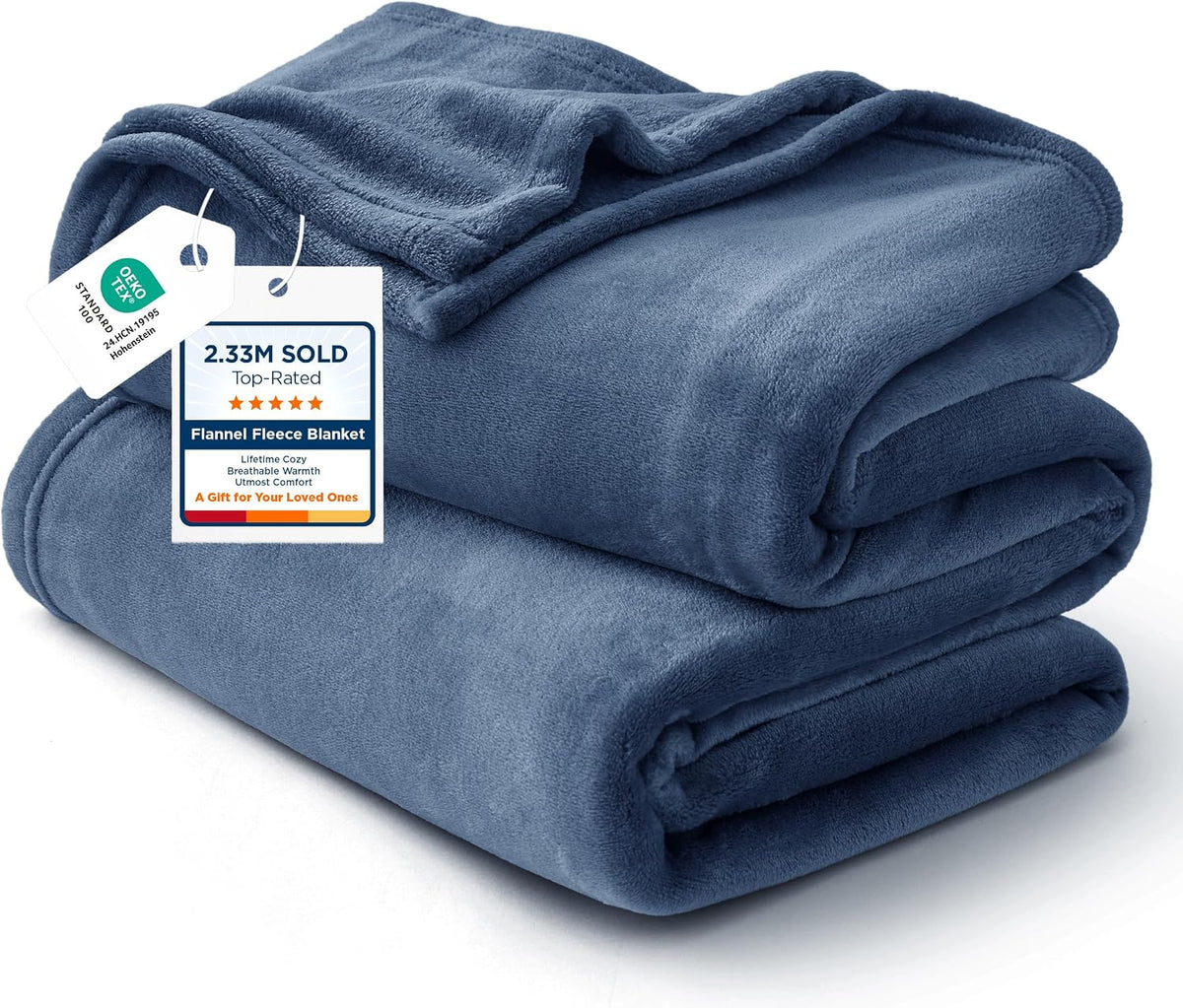 Bedsure GentleSoft Fleece Blanket Twin Size Grey - 300GSM Lightweight Plush Fuzzy Cozy Soft Warm Blanket for Bed, Sofa, Couch, Travel, Camping, 60x80 inches