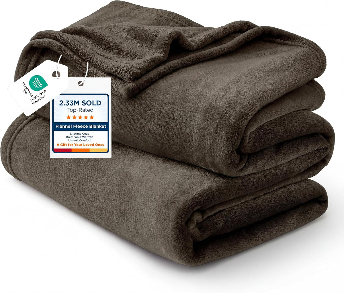 Bedsure GentleSoft Fleece Blanket Twin Size Grey - 300GSM Lightweight Plush Fuzzy Cozy Soft Warm Blanket for Bed, Sofa, Couch, Travel, Camping, 60x80 inches