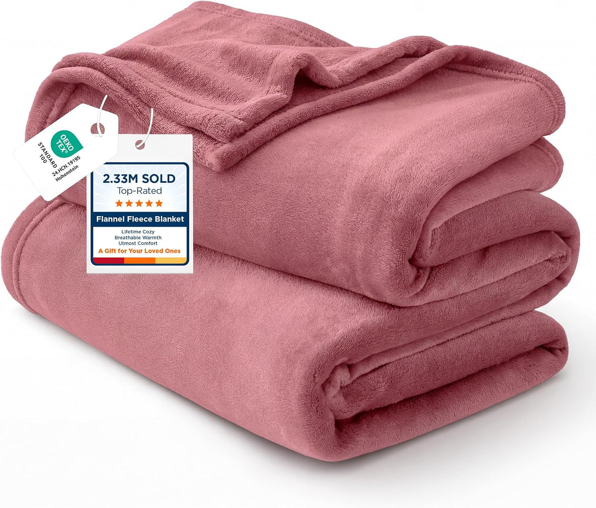 Bedsure GentleSoft Fleece Blanket Twin Size Grey - 300GSM Lightweight Plush Fuzzy Cozy Soft Warm Blanket for Bed, Sofa, Couch, Travel, Camping, 60x80 inches