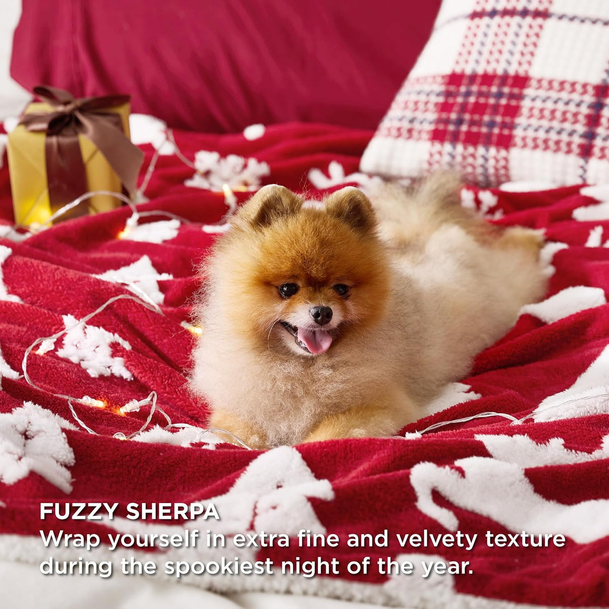 Bedsure Christmas Sherpa Throw Blanket – 50 × 60 in